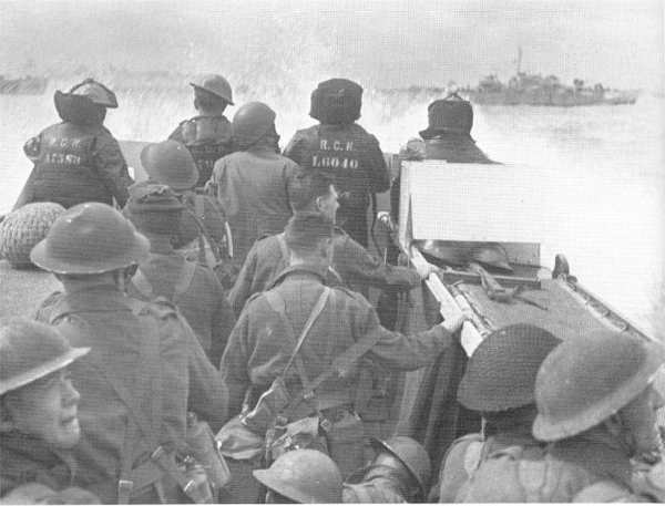 Landing craft RCN and Infantry.