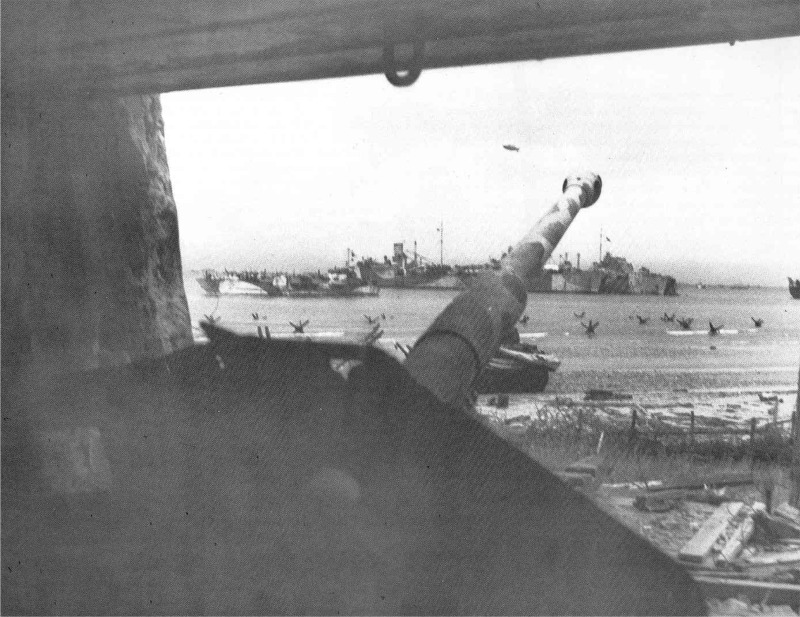 View from German gun emplacement at Mike sector beach.