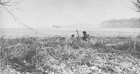 Canadian paratroopers dug in by drop zone