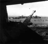 View from German gun emplacement at Mike sector beach.